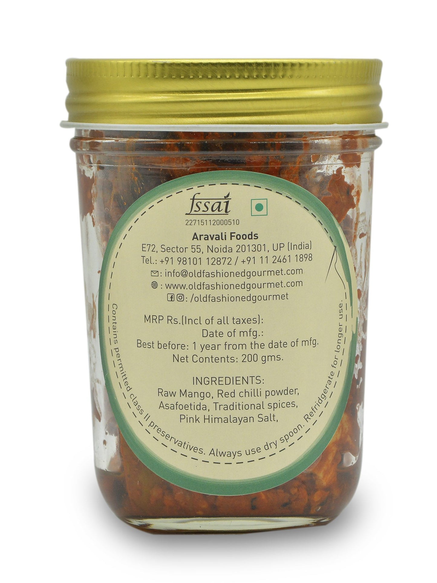 Mango Pickle, Oil free